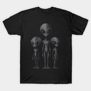 extraterrestrial bodies. Alien invasion. black and white. uap T-Shirt